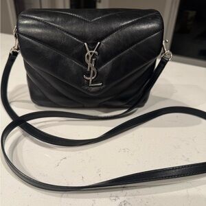 Yves Saint Laurent Black Quilted Leather Crossbody Bag